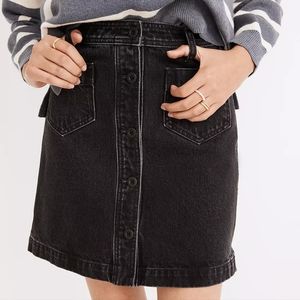 COPY - Madewell high waisted black denim skirt
